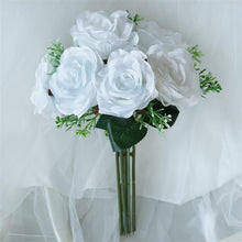 Load image into Gallery viewer, Rose & Baby Breath Assorted Bridal Bouquet Artificial Silk Flowers - White
