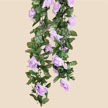 Load image into Gallery viewer, Silk Rose Garland Artificial Flowers - Lavender - 6 ft
