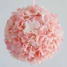 Load image into Gallery viewer, Hydrangea Kissing Ball Artificial Silk Flowers - Blush - 4 pack
