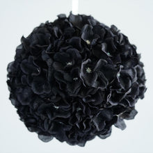 Load image into Gallery viewer, Hydrangea Kissing Ball Artificial Silk Flowers - Black - 4 pack