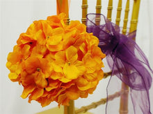 Load image into Gallery viewer, Hydrangea Kissing Ball Artificial Silk Flowers - Orange - 4 pack