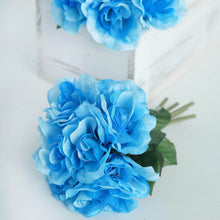 Load image into Gallery viewer, Open Rose Bouquet Artificial Silk Flowers - Turquoise