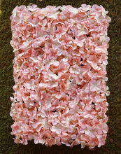 Load image into Gallery viewer, Hydrangea Artificial Flower Wall Mat Panel - Blush - 4 panels