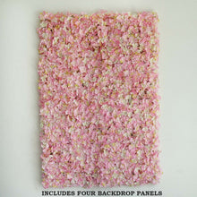 Load image into Gallery viewer, Hydrangea Artificial Flower Wall Mat Panel - Pink - 4 panels