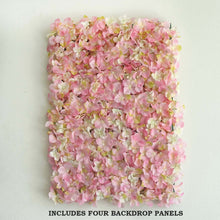 Load image into Gallery viewer, Hydrangea Artificial Flower Wall Mat Panel - Pink - 4 panels