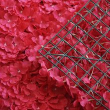Load image into Gallery viewer, Hydrangea Artificial Flower Wall Mat Panel - Red - 4 panels