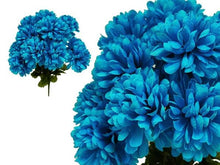 Load image into Gallery viewer, Small Chrysanthemum Bush Artificial Silk Flowers - Turquoise