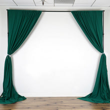 Load image into Gallery viewer, Set Of 2 Hunter Green Fire Retardant Polyester Curtain Panel Backdrops Window Treatment With Rod Pockets - 5FTx10FT