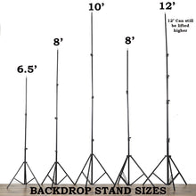Load image into Gallery viewer, Adjustable Heavy Duty Pipe and Drape Kit Wedding Photography Backdrop Stand