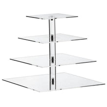 Load image into Gallery viewer, 4 Tier Square Heavy Duty Acrylic Glass Cupcake Dessert Stand For Birthday Wedding Party