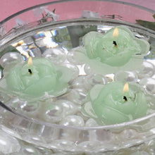 Load image into Gallery viewer, 4 PCS Light Green Rose Floating Candles Wedding Birthday Party Centerpiece Decor