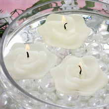 Load image into Gallery viewer, 4 PCS Ivory Rose Floating Candles Wedding Birthday Party Centerpiece Decor