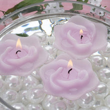 Load image into Gallery viewer, 4 PCS Lavender Rose Floating Candles Wedding Birthday Party Centerpiece Decor