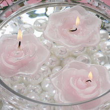 Load image into Gallery viewer, 4 PCS Pink Rose Floating Candles Wedding Birthday Party Centerpiece Decor