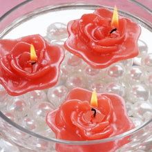 Load image into Gallery viewer, 4 PCS Red Rose Floating Candles Wedding Birthday Party Centerpiece Decor