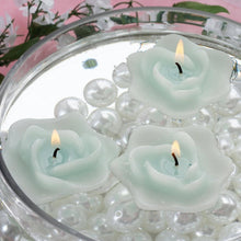 Load image into Gallery viewer, 4 PCS Turquoise Rose Floating Candles Wedding Birthday Party Centerpiece Decor