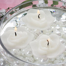 Load image into Gallery viewer, 4 PCS White Rose Floating Candles Wedding Birthday Party Centerpiece Decor