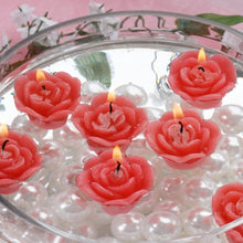 Load image into Gallery viewer, 12 PCS Red Rose Mini Floating Candles Wedding Birthday Party Centerpiece Decor