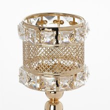 Load image into Gallery viewer, Crystal Beaded Gold Votive Candle Holder Wedding Chandelier Centerpiece - Set of 3pcs