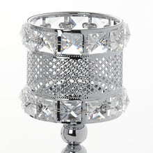 Load image into Gallery viewer, Crystal Beaded Silver Votive Candle Holder Wedding Chandelier Centerpiece - Set of 3pcs