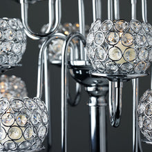 Load image into Gallery viewer, 40" Silver Crystal Beaded 13 Arm Candelabra Chandelier Votive Candle Holder Wedding Centerpiece