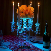Load image into Gallery viewer, 15" Gemcut Egyption Handcrafted Glass Candelabra Votive Candle Holder With Crystal Chains - 1 PCS