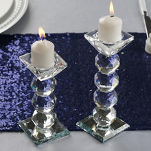 Load image into Gallery viewer, 6" Gemcut Egyption Handcrafted Crystal Glass Votive Candle Holder Table Top Wedding Centerpiece - 1 PCS