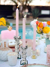 Load image into Gallery viewer, 3" Gemcut Egyption Handcrafted Glass Crystal Votive Candlestick Holder With Silver Metal Stem Table Top Wedding Centerpiece - 1 PCS