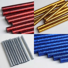 Load image into Gallery viewer, 10 pcs Red Glitter Hot Melt Glue Sticks For DIY Art Craft Sealing Repair Tool - 7mm x 4"