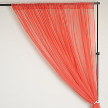 Load image into Gallery viewer, 10FT Fire Retardant Coral Sheer Curtain Panel Backdrops Window Treatment With Rod Pockets - Premium Collection