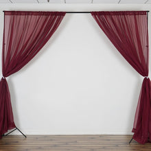 Load image into Gallery viewer, 10FT Fire Retardant Burgundy Sheer Curtain Panel Backdrops Window Treatment With Rod Pockets - Premium Collection