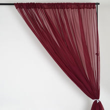 Load image into Gallery viewer, 10FT Fire Retardant Burgundy Sheer Curtain Panel Backdrops Window Treatment With Rod Pockets - Premium Collection