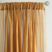 Load image into Gallery viewer, 10FT Fire Retardant Gold Sheer Curtain Panel Backdrops Window Treatment With Rod Pockets - Premium Collection