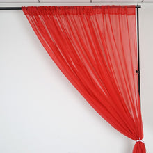 Load image into Gallery viewer, 10FT Fire Retardant Red Sheer Curtain Panel Backdrops Window Treatment With Rod Pockets - Premium Collection