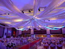 Load image into Gallery viewer, 40FT Premium White Fire Retardant Sheer Voil Curtain Ceiling Panel Backdrop