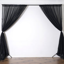 Load image into Gallery viewer, 10FT Fire Retardant Black Sheer Curtain Panel Backdrops Window Treatment With Rod Pockets - Premium Collection