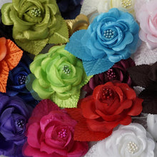 Load image into Gallery viewer, 12pcs Ivory Mini Satin Ribbon Rose Flower Pearl Spray Wedding Appliques Sewing Decor Craft Supplies