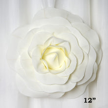 Load image into Gallery viewer, 12" Large Foam Rose Backdrop Wall Decor - Cream - 4 pcs