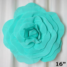 Load image into Gallery viewer, 16" Large Foam Rose Backdrop Wall Decor - Turquoise - 4 pcs