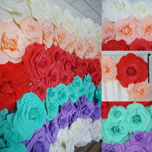 Load image into Gallery viewer, 24" Large Foam Rose Backdrop Wall Decor - Turquoise - 2 pcs