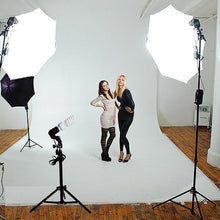 Load image into Gallery viewer, 10Ft Background Support System, 600W 6500K White Umbrella Lighting Photo Video Studio Kit With Chromakey Background Muslins (Green Black White) - Free Carry Case