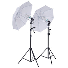 Load image into Gallery viewer, 1200 Watts White Umbrella Soft box Continuous Lighting Photo Video Studio Kit With Chromakey Background Muslins (Green Black White)