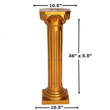 Load image into Gallery viewer, 36" Tall Gold Empire Roman Decorative Wedding Columns - 4 PCS - Height Adjustable