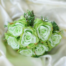 Load image into Gallery viewer, Rose &amp; Baby Breath Assorted Bridal Bouquet Artificial Silk Flowers - Lime Green

