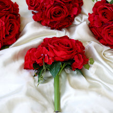 Load image into Gallery viewer, Rose &amp; Hydrangea Bouquet Artificial Silk Flowers - Red
