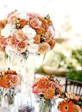 Load image into Gallery viewer, Large Open Rose Bush Artificial Silk Flowers - Champagne
