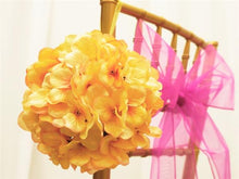 Load image into Gallery viewer, Hydrangea Kissing Ball Artificial Silk Flowers - Yellow - 4 pack
