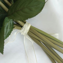 Load image into Gallery viewer, Open Rose Bouquet Artificial Silk Flowers - Lime Green
