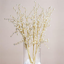 Load image into Gallery viewer, 6 Cream Lustrous Pearl Sprays Stems Wedding Vase Table Craft DIY Decoration
