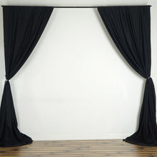 Load image into Gallery viewer, Set Of 2 Black Fire Retardant Polyester Curtain Panel Backdrops Window Treatment With Rod Pockets - 5FTx10FT
